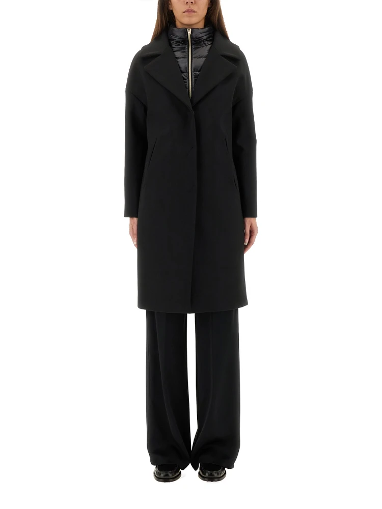 WOOL COAT WITH TECHNICAL BIB