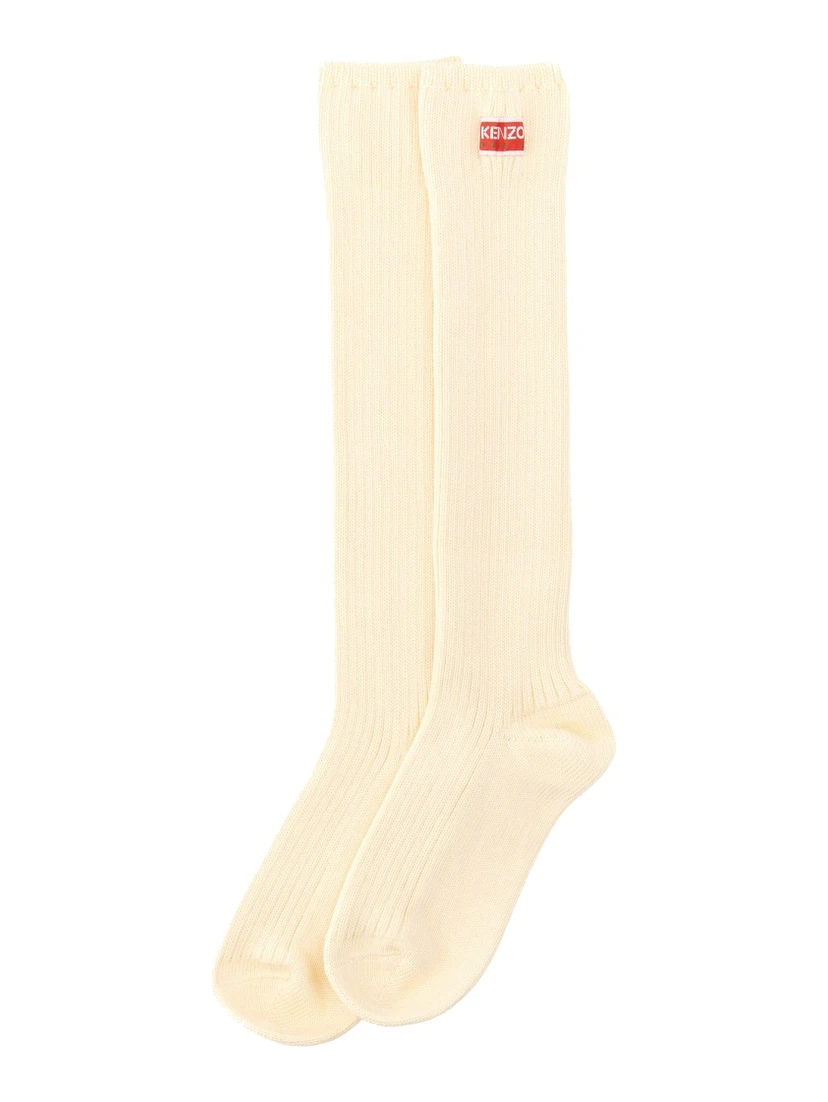 HIGH SOCKS WITH LOGO PATCH