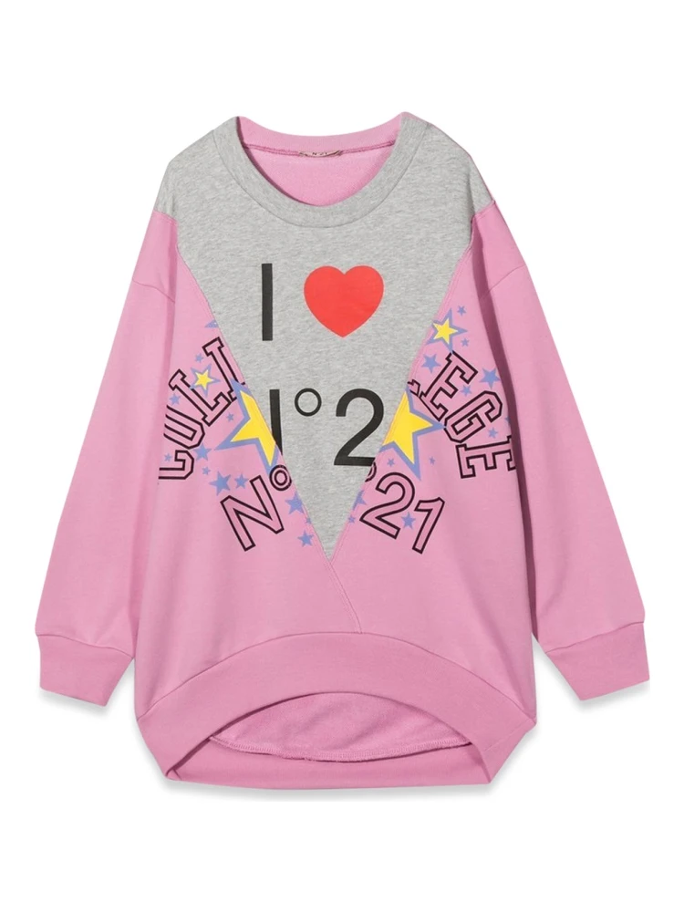 CREWNECK SWEATSHIRT LOGO AND HEART