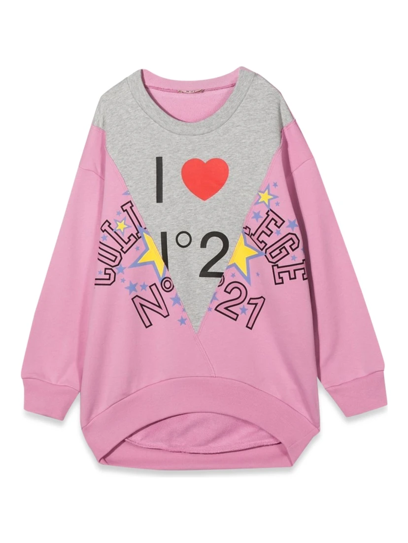 CREWNECK SWEATSHIRT LOGO AND HEART
