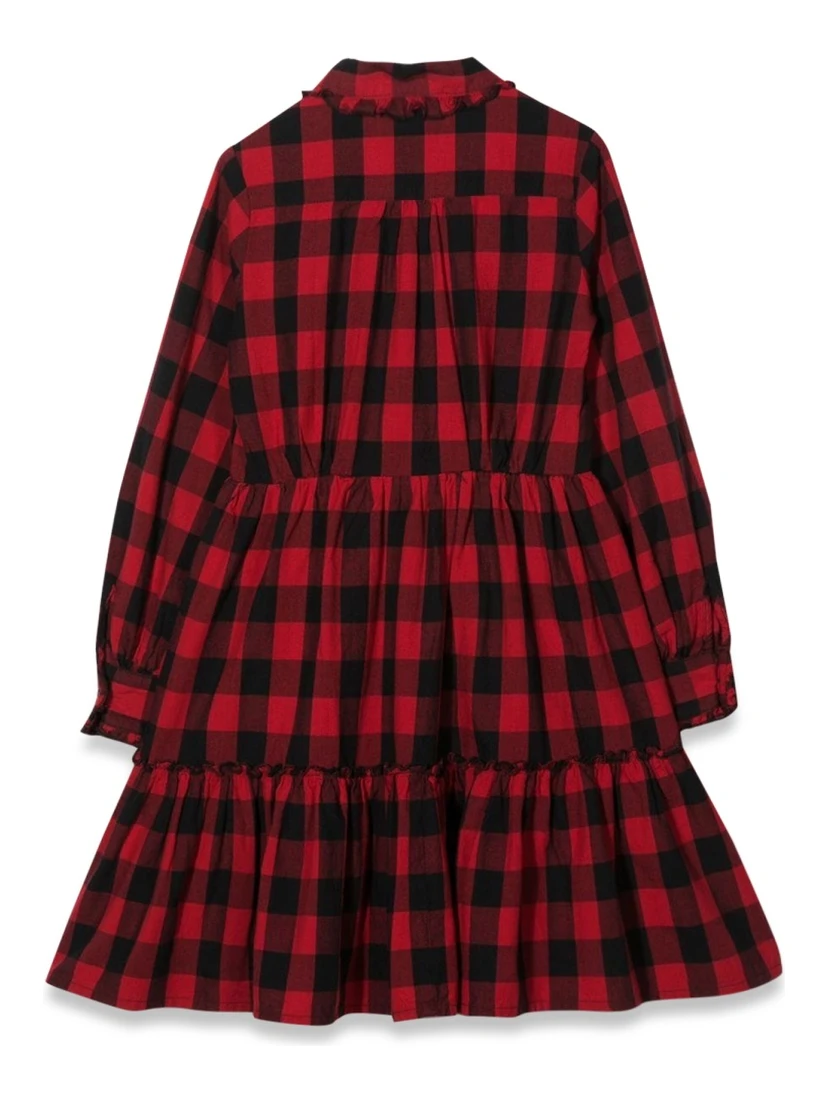 ABITO QUADRI CON BOTTONI E COLLETTO