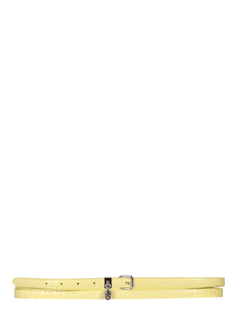 DOUBLE BELT WITH SKULL AND PAVÈ