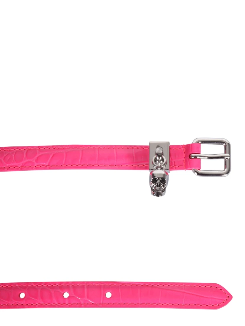 DOUBLE BELT WITH SKULL AND PAVÈ