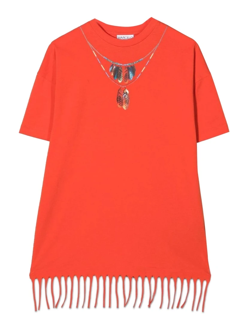 FEATHERS NECKLACE FRINGE DRES