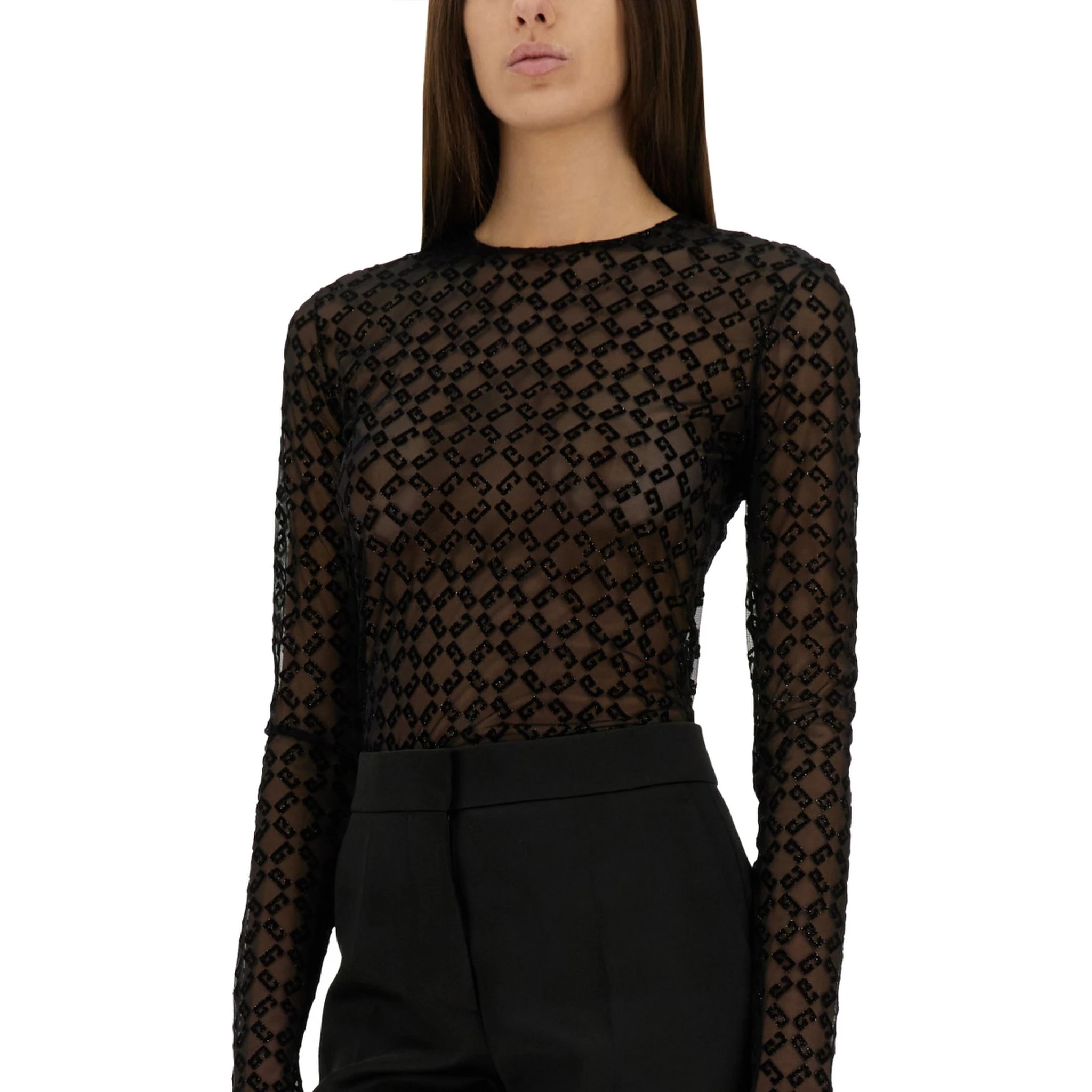 MONOGRAM TULLE BODYSUIT