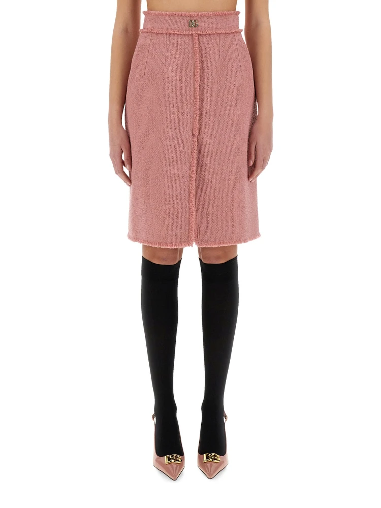 "RACHEL" TWEED MIDI SKIRT