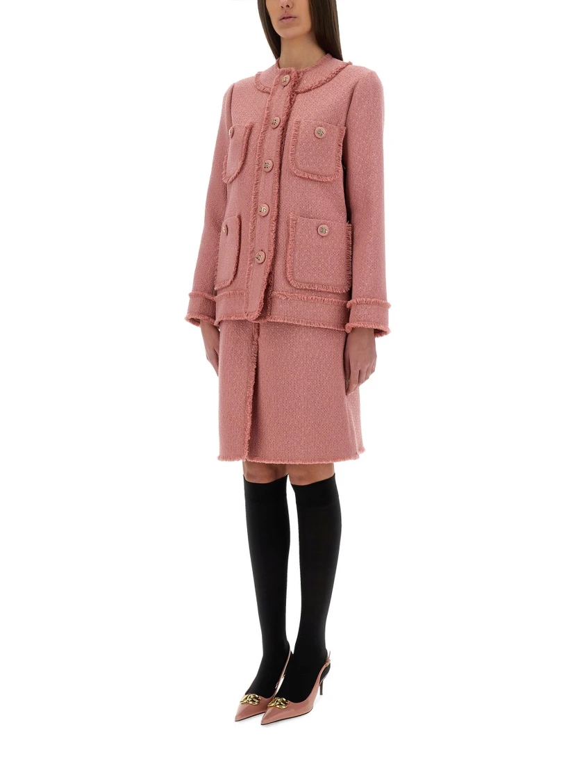 "RACHEL" TWEED MIDI SKIRT