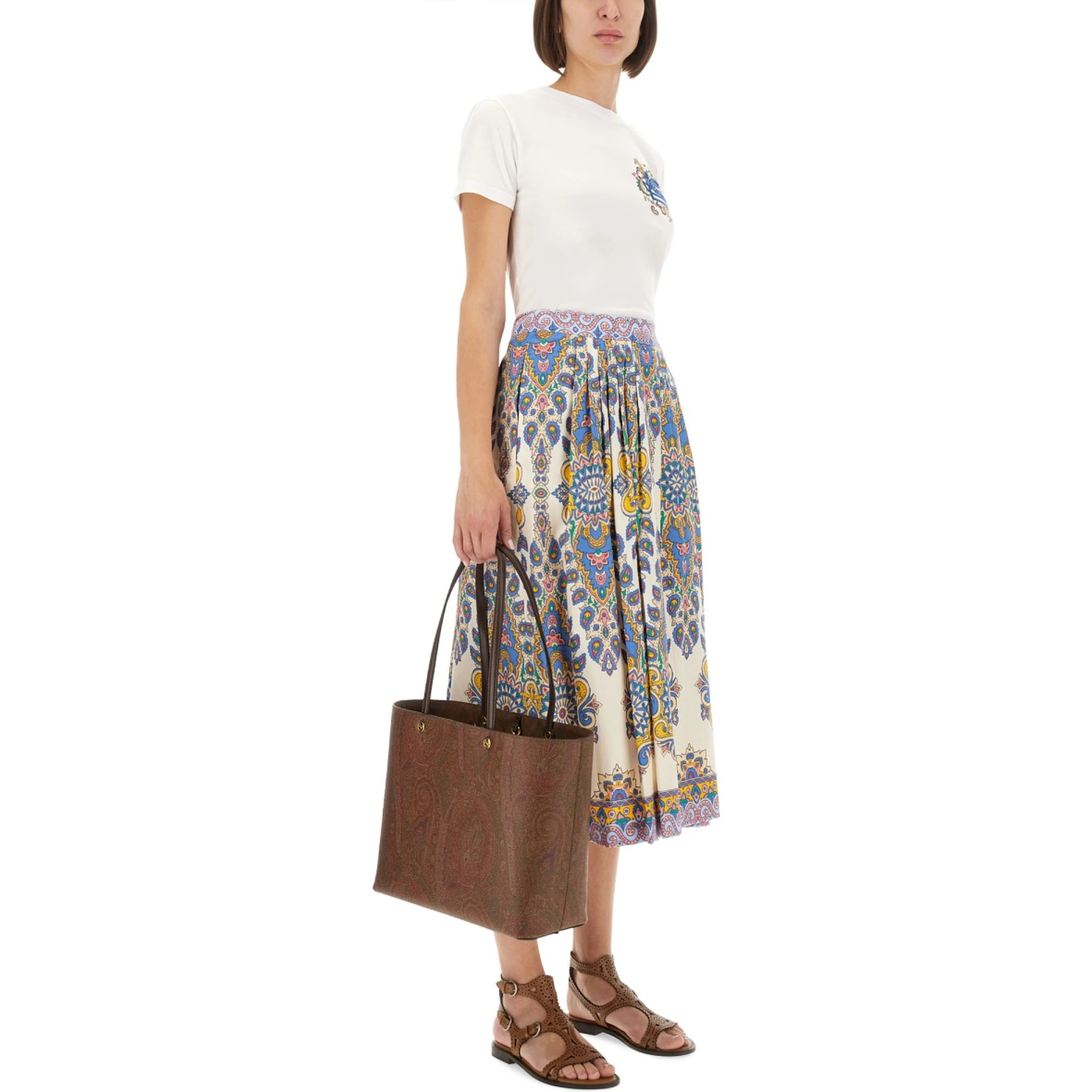 PAISLEY PRINT MIDI SKIRT