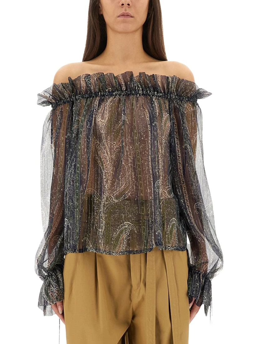 LUREX SILK CREPONNE TOP