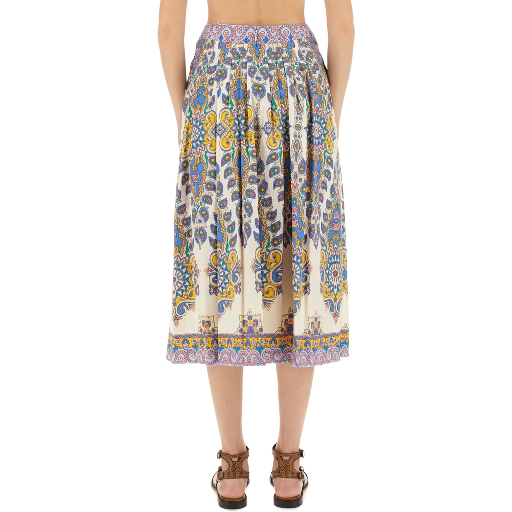 PAISLEY PRINT MIDI SKIRT