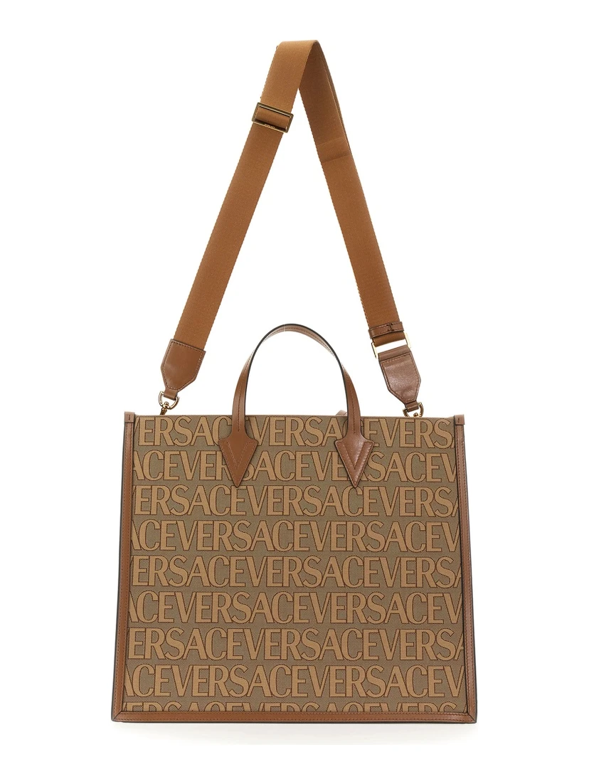SHOPPER BAG WITH ALLOVER LOGO
