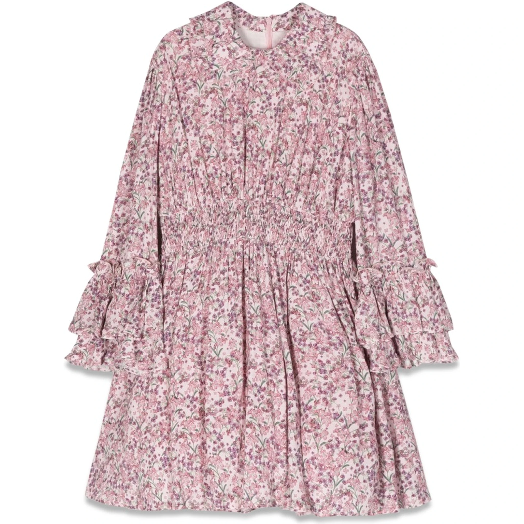 dress with ruffled collar and sleeves