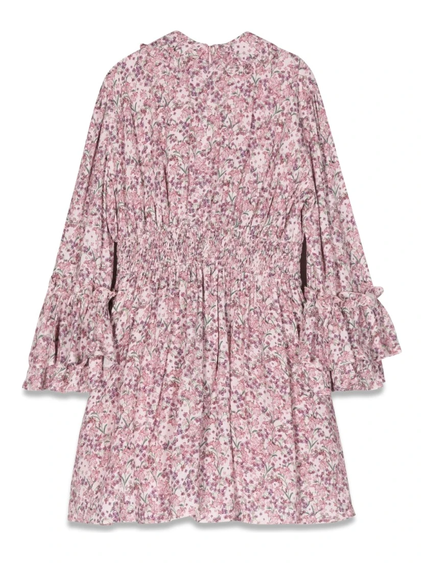 dress with ruffled collar and sleeves