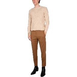 COTTON CABLE STITCH CREW NECK SWEATER