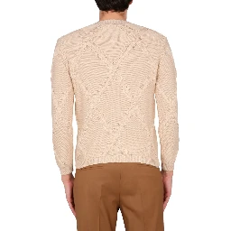 COTTON CABLE STITCH CREW NECK SWEATER