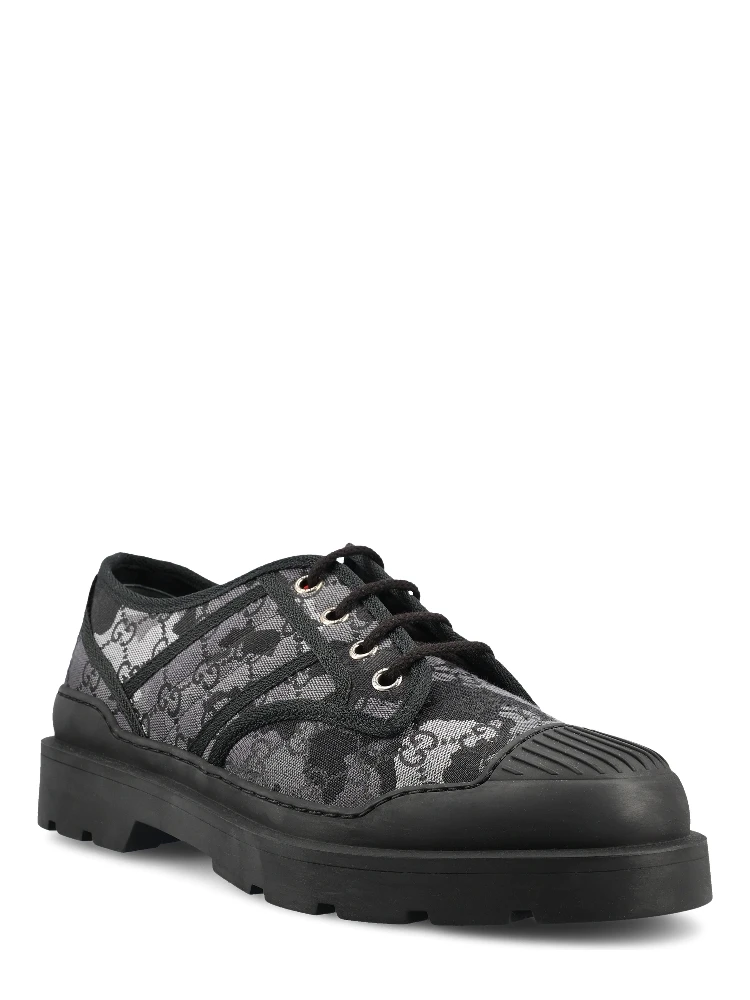 Lace-up shoe in GG canvas alternative