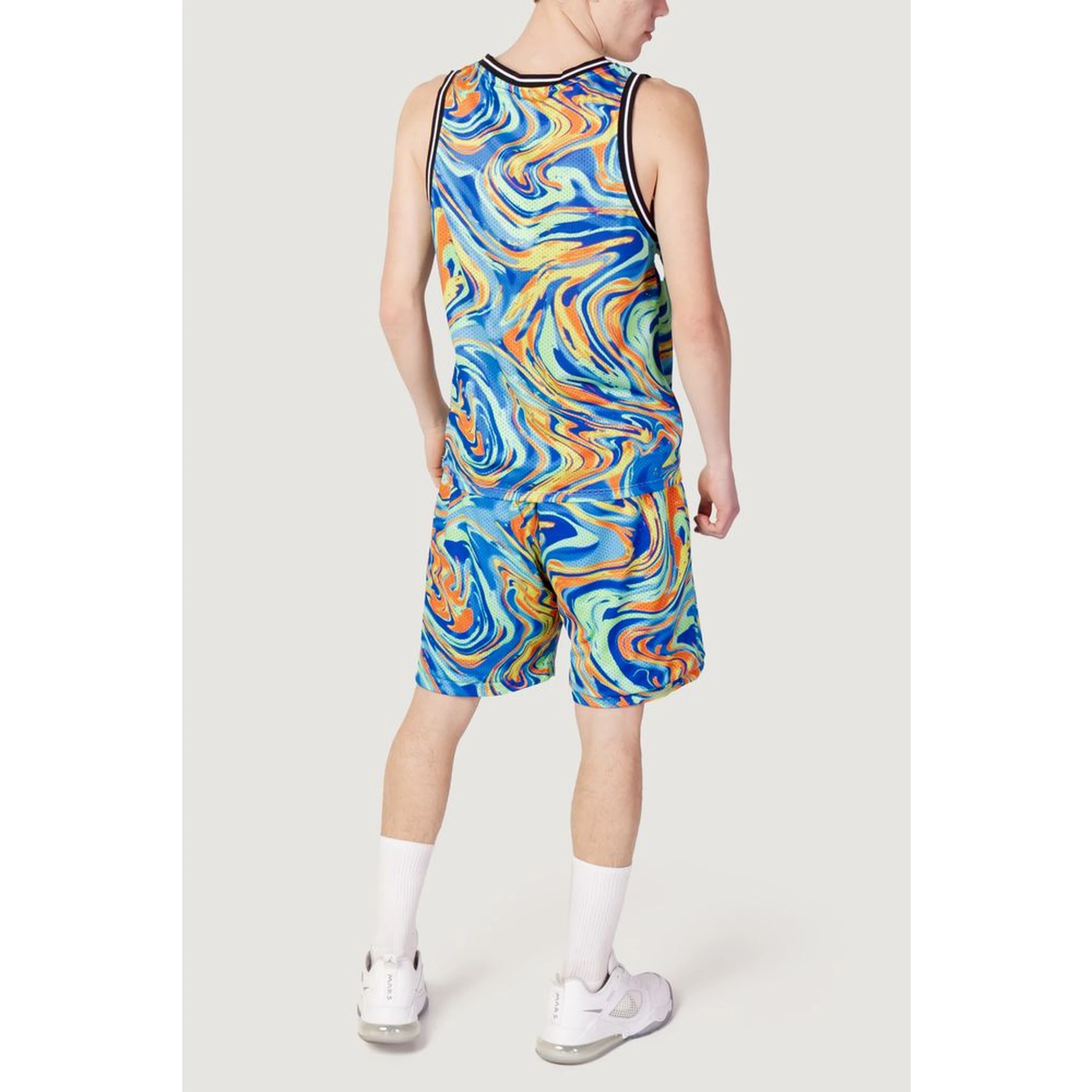 Blue Polyester Tank Tops