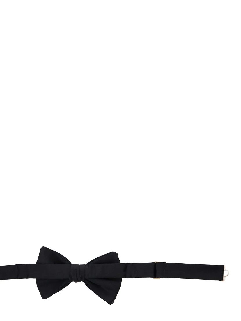 Black Bow Tie with Adjustable Closure in Silk Man