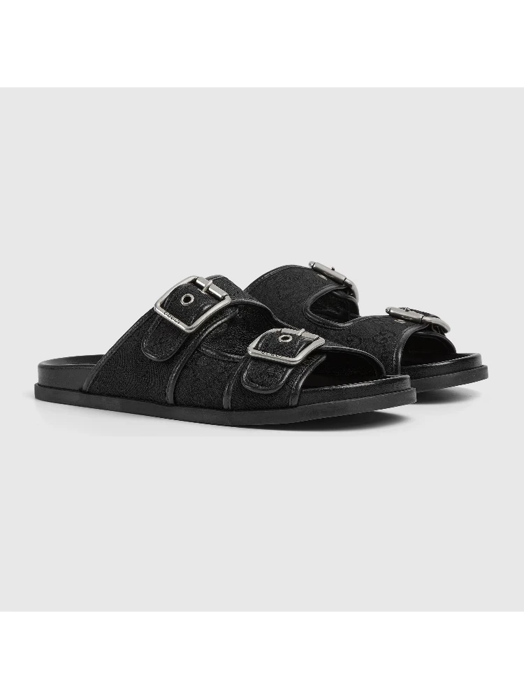 Slide sandals with buckles alternative