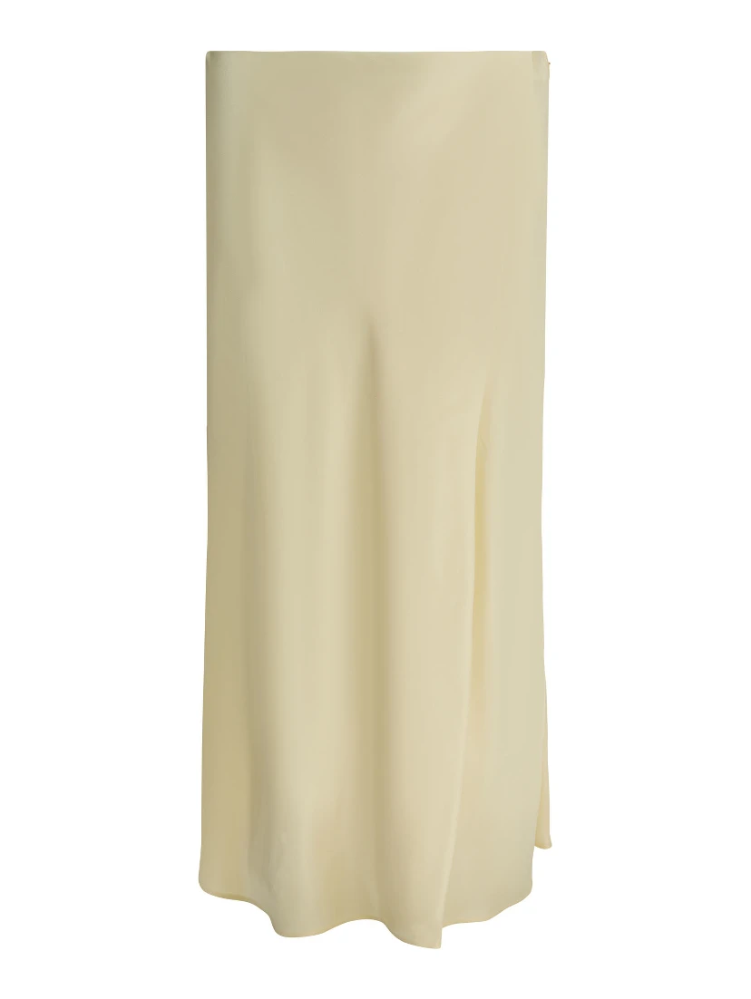 Satin midi skirt