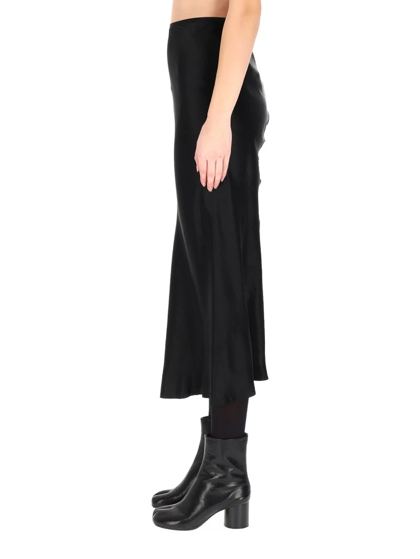SATIN MIDI SKIRT