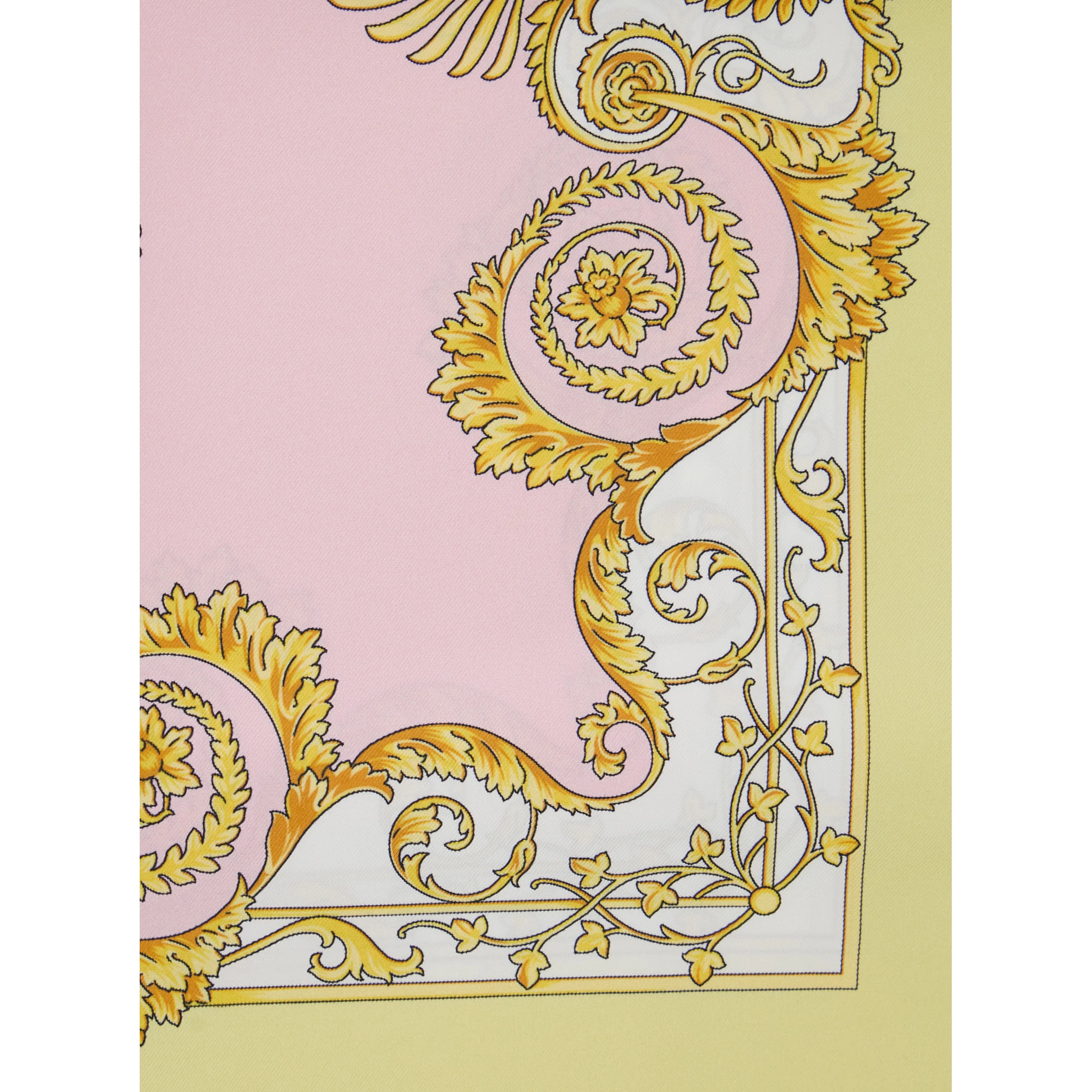 Multicolor Scarf with All-Over Baroque Print in Silk Woman