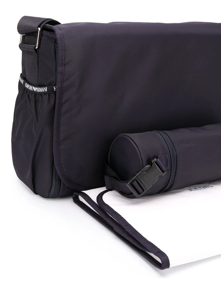 Blue Crossbody Mummy Bag in Nylon Baby alternative