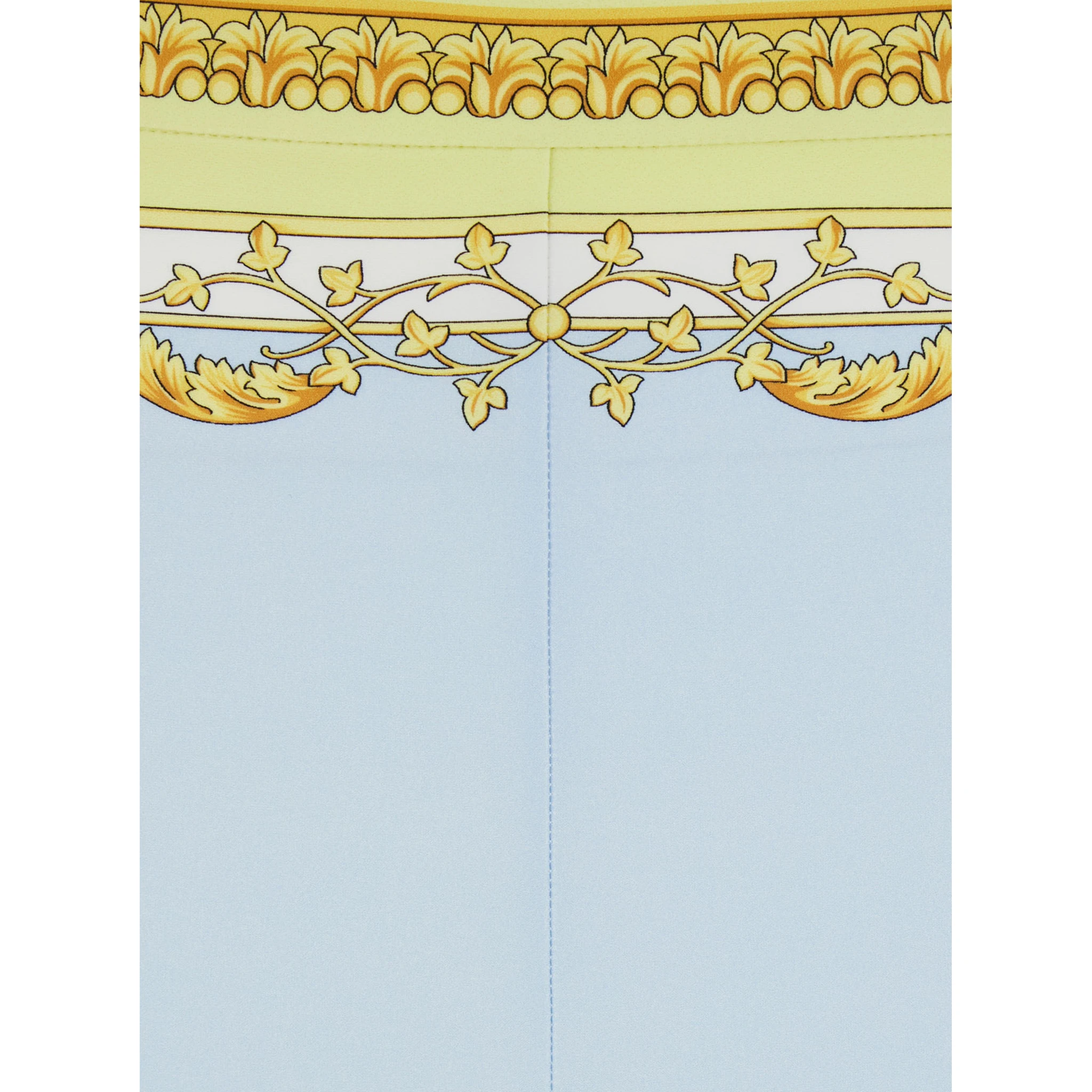 Blue Leggings with All-Over Geometric Print in Stretch Fabric Woman