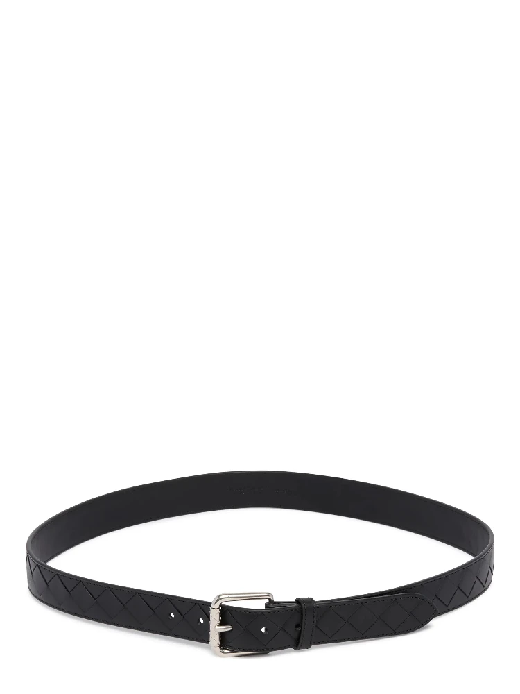 "Intrecciato" leather belt