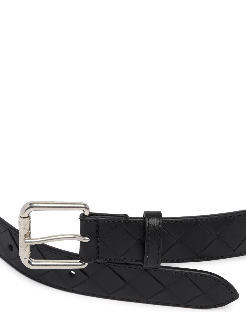 "Intrecciato" leather belt