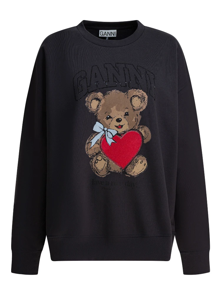 "Bear" embellished crewneck sweatshirt