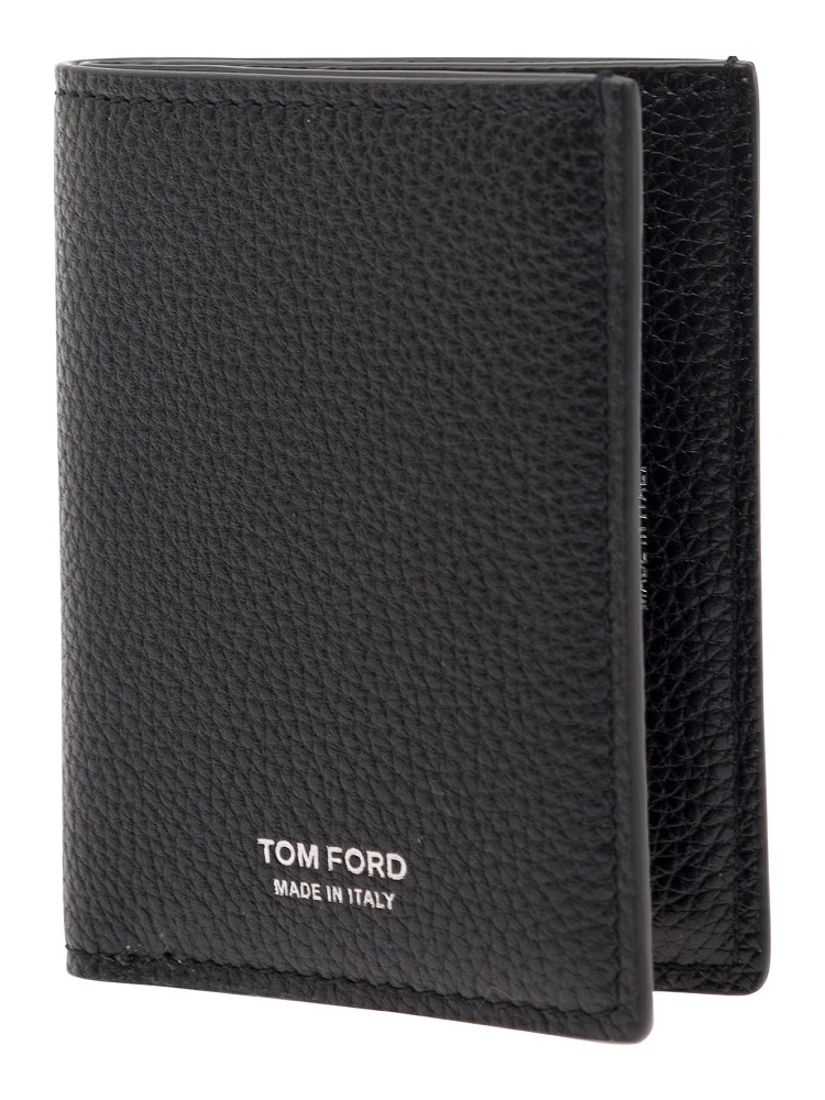 Black Card-Wallet with Embossed Logo in Hammered Leather Man alternative