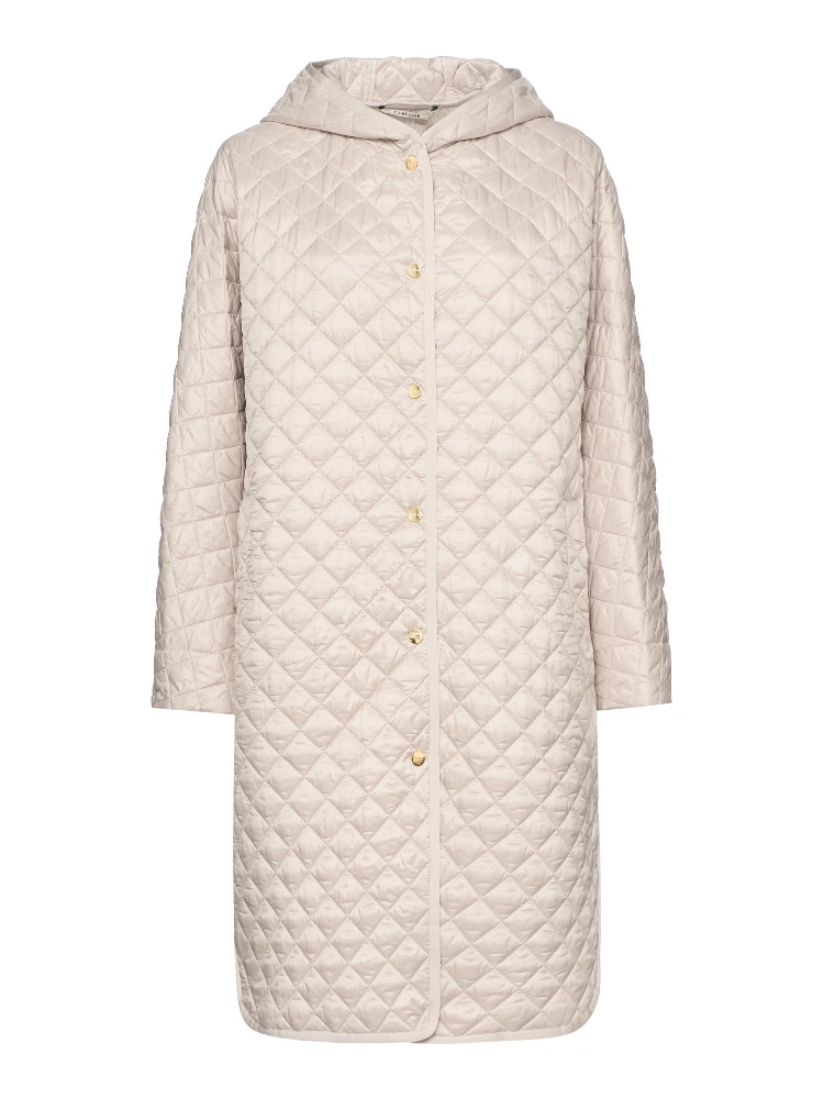 Quilted long down jacket