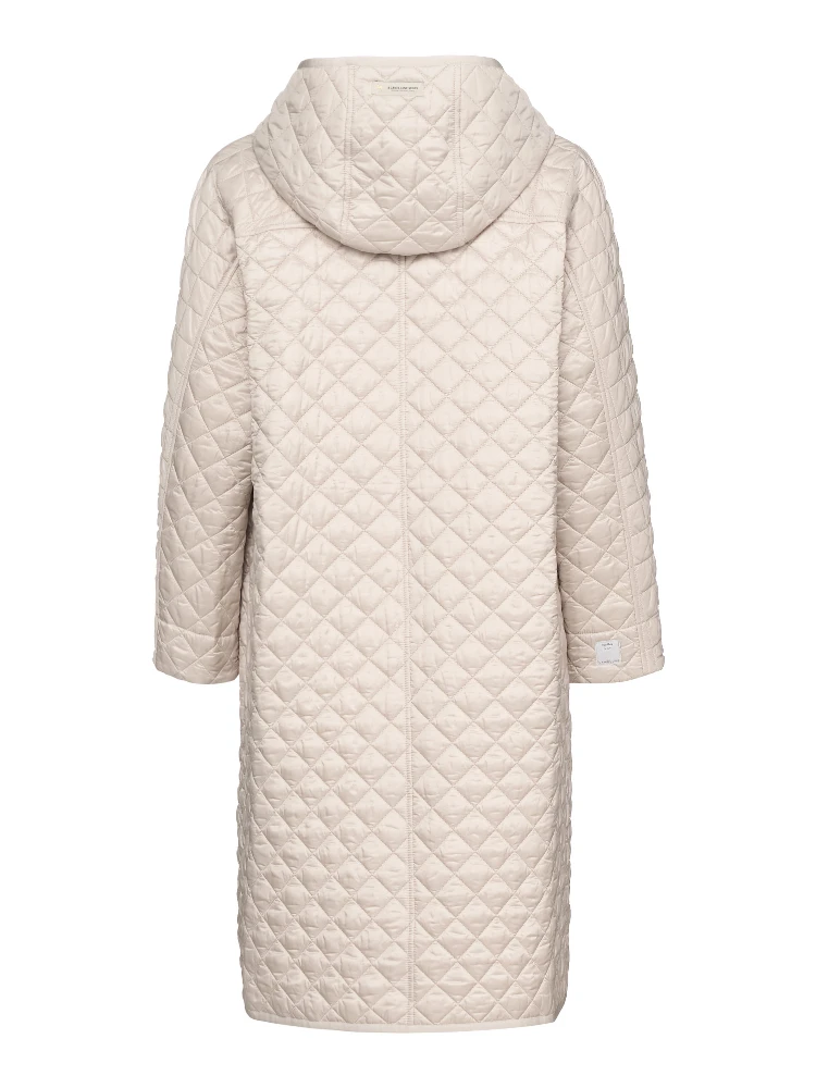 Quilted long down jacket alternative