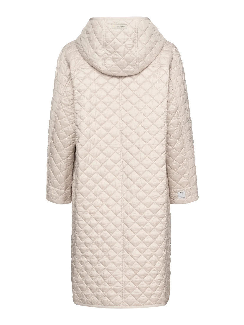 Quilted long down jacket