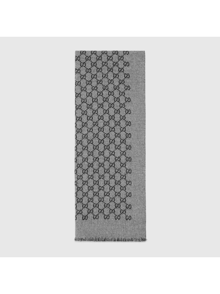 Scarf in wool with jacquard GG motif