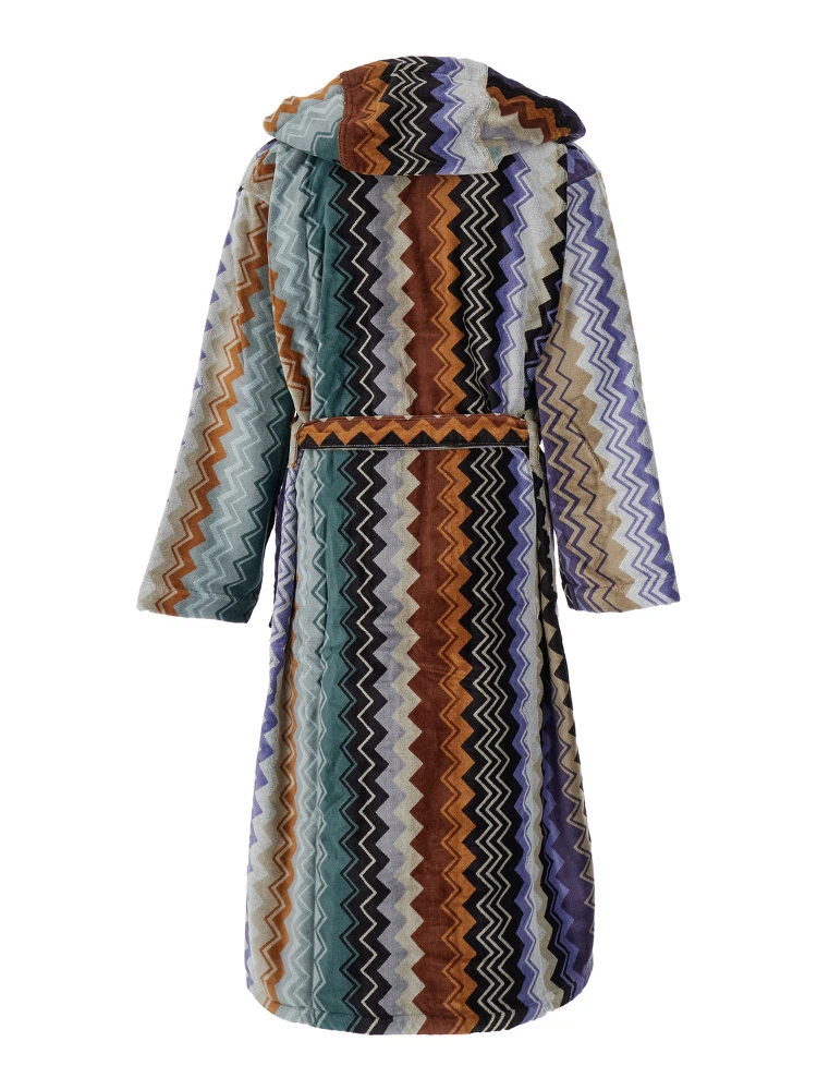 Giacomo Multicolor Bathrobe with Zig Zag Motif in Cotton alternative