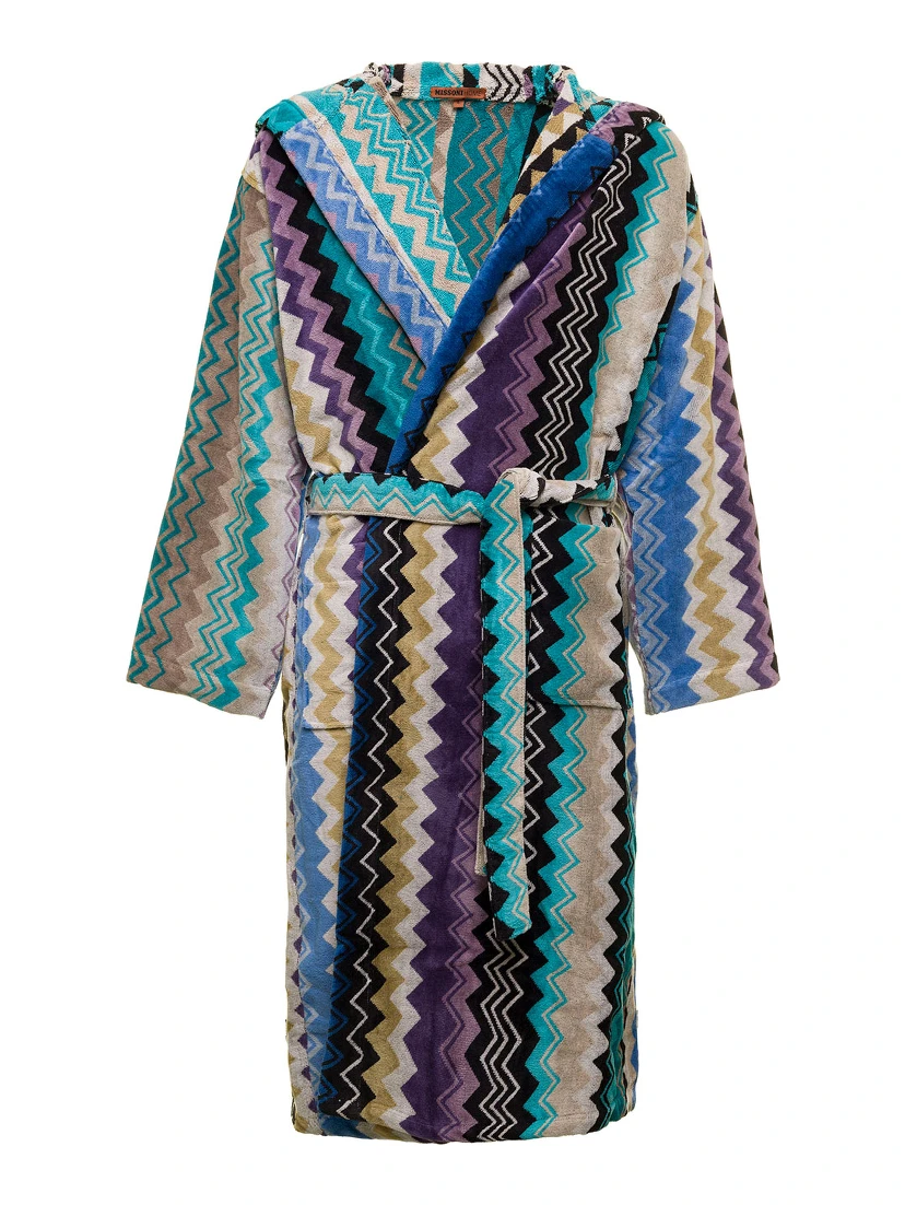 Giacomo Cotton Zig Zag Multicolor Bathrobe Missoni Home