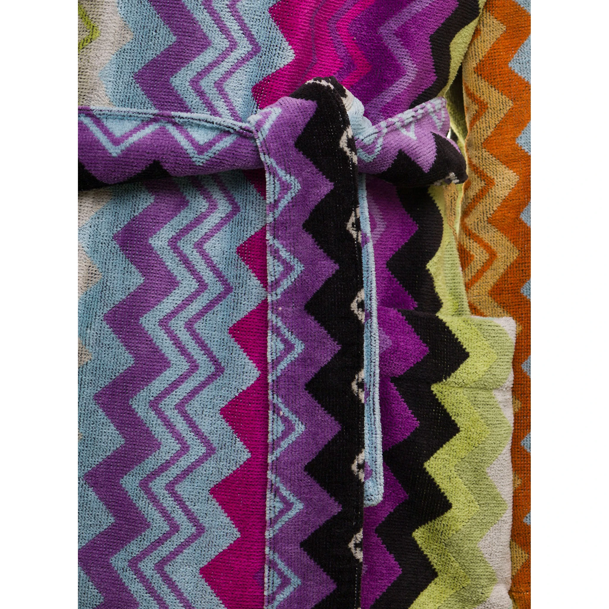 Giacomo Multicolor Cotton Zig Zag Bathrobe Missoni Home