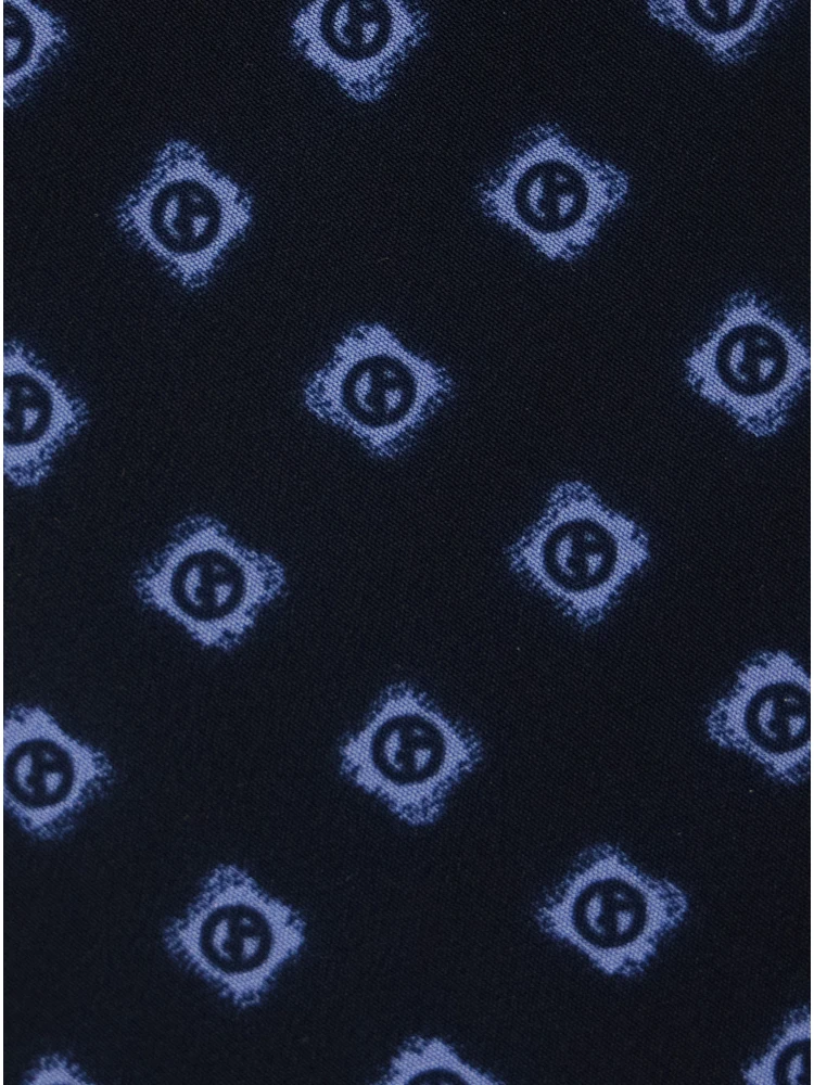 Blue Tie with All-Over Logo Print in Silk Man alternative