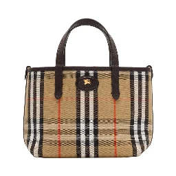 Brown Reversible Tote Bag with Adjustable and Removable Shoulder Strap and EKD Patch on the Front in Leather Woman