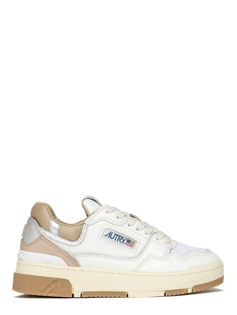 White Leather Low Top Sneakers