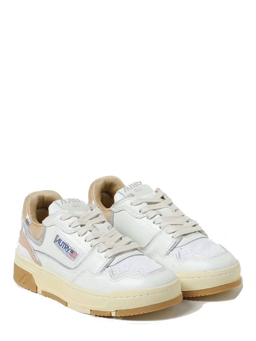 White Leather Low Top Sneakers