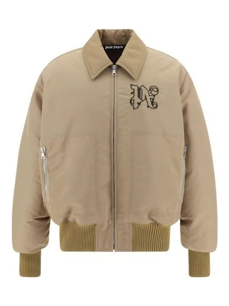 Beige Polyamide Bomber