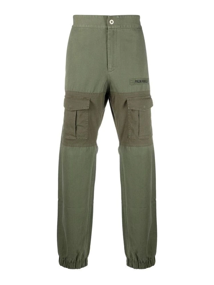 Bicolor Cotton Cargo Pants