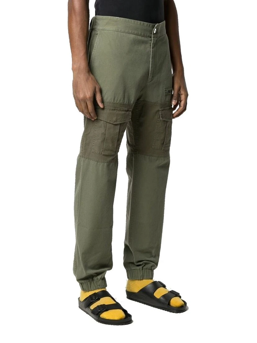 Bicolor Cotton Cargo Pants