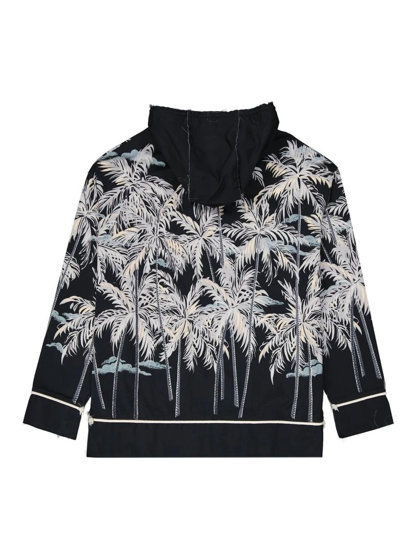 Black Cotton Pattern Shirt