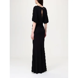 Black Elastane Casual Dress