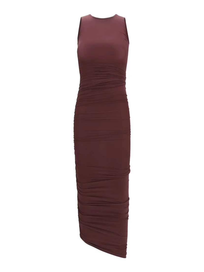 Bordeaux Polyamide Casual Dress