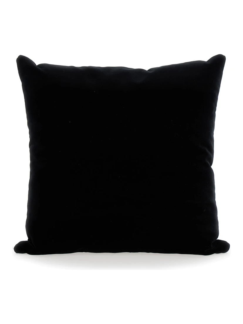 Icon Black Cushion with Medusa and Rhinestone in Cotton